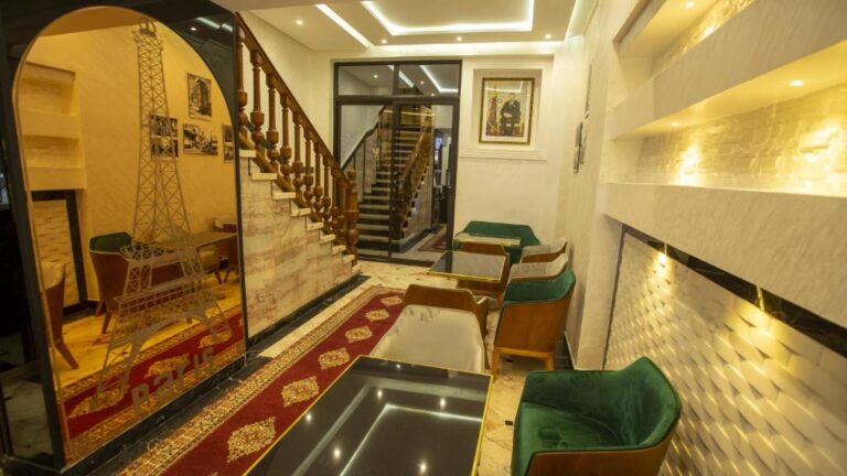 Lobby and staircase inside Hôtel De Paris Casablanca
