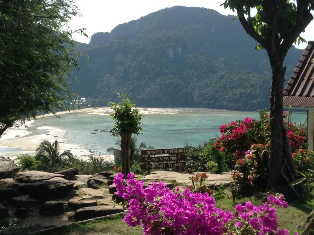 Garden viewpoint near Coco's Guest House overlooking Phi Phi Island