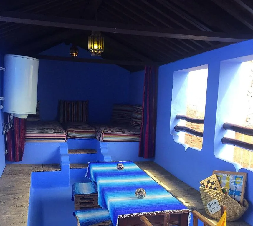 Rooftop lounge area at Dar Dadicilef Chefchaouen