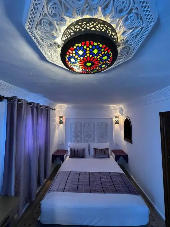 Stained-glass double room at Kasba Blanca Tangier