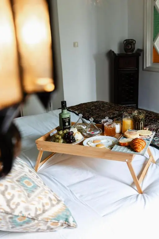 Breakfast served in a room at Lalla Soulika
