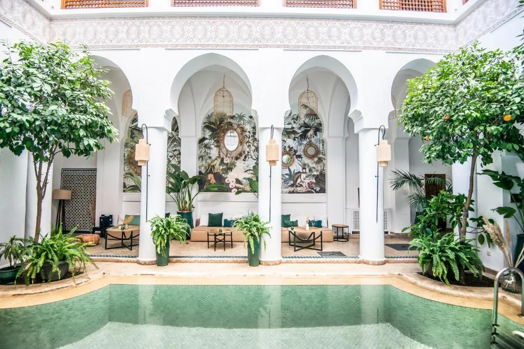 Pool courtyard at Riad Palais Calipau Marrakech