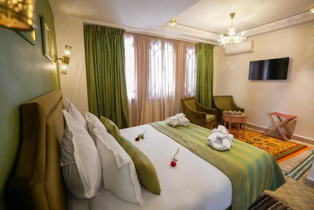 Decorated double room at Palais Zahia Tangier
