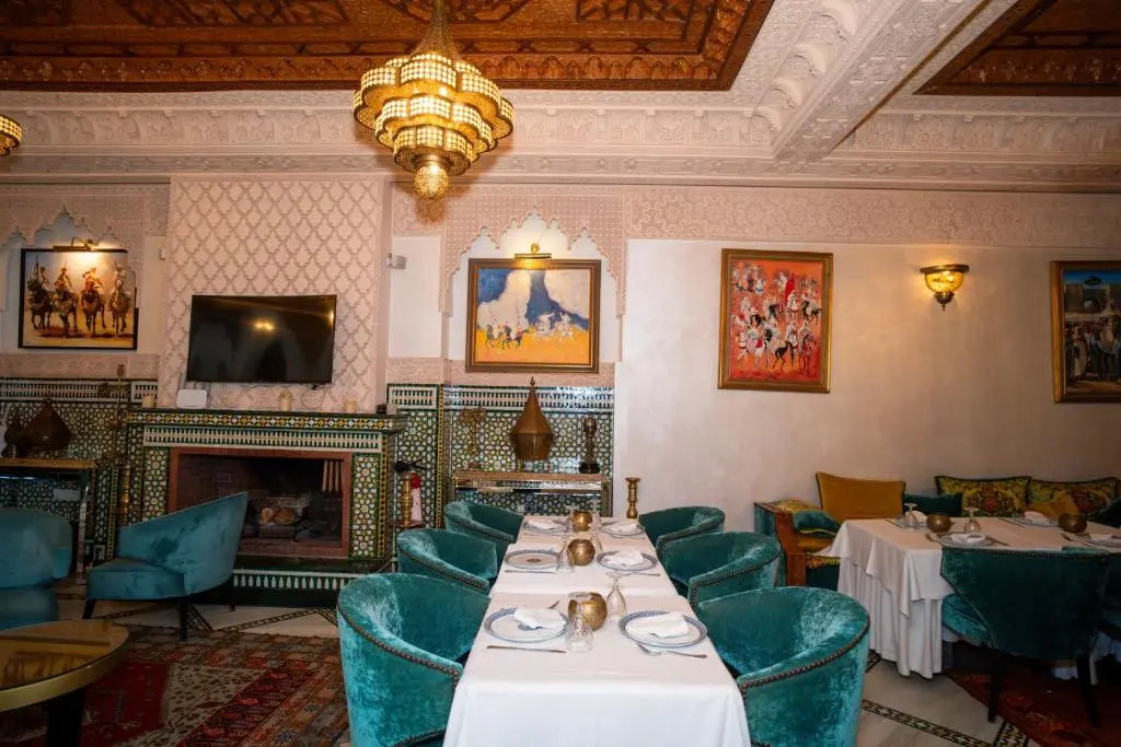 Fireplace dining room at Palais Zahia Hotel and Spa