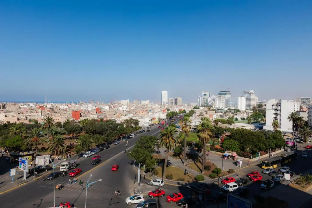 Panoramic Casablanca city view from Windsor Hotel City Center